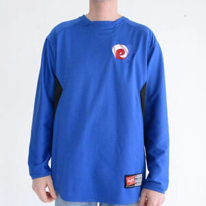 Rawlings Montreal Expos Blue And Black Pullover Lightweight Baseball Sweater M